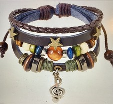 Bracelets Gypsy & Free Gift ! U Get 2 ! Unisex Leather