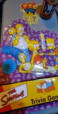 The Simpsons Trivia Game, Collectors Tin + Poster + Duff Girls & Duff Cards - Image 1 of 4