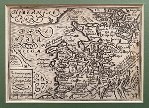 1627 Antique Map: South Western Scotland - Miniature Speed / van den Keere - Picture 1 of 4