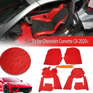 For 2020-2025 Corvette C8 All Weather Floor Liners Mat Floor Pad Protection Red - Picture 1 of 12