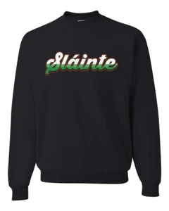 Slainte Vintage Irish Wordmark Unisex Crewneck Sweatshirt - Picture 1 of 6