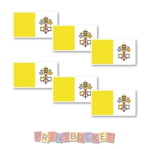 Vatican City Flag sticker 60mm 6 pack quality water/fade proof vinyl - Picture 1 of 1