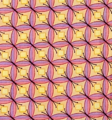 Tela de algodón geométrica de mediados de siglo Gerri Robinson Troy Riverwoods Garden Party Foto 1 de 4