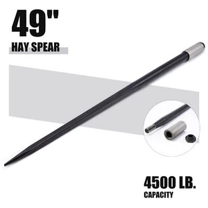 Hay Bale Spear 49in 4500lbs Cap Quick Attachments with Sleeves Nuts - Picture 1 of 12