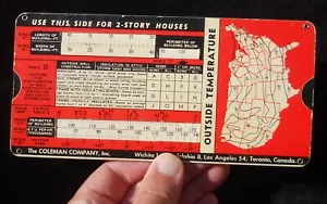 1946 GLEITESTMESSREGEL Heizungsschätzer Coleman Company Maywood IL. Wichita KS - Bild 1 von 2