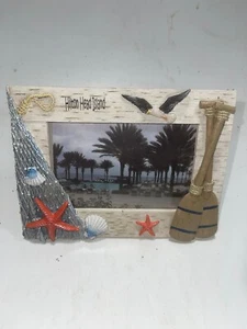 Hilton Head Island S.C. "Red de pesca Starfish Remos Gaviota Marco de Foto 5,5x3,5" - Imagen 1 de 2