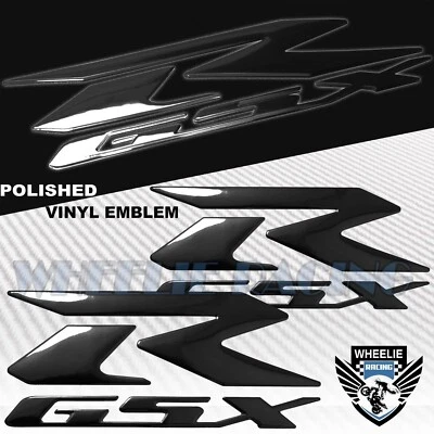 6.25" 3D emblema guardabarros/carenado/tanque de combustible logotipo pegatina suzuki gsxr negro brillante Foto 1 de 3
