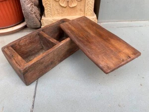 Antigua caja de especias artesanales de madera antigua caja de especias de 2 piezas - Imagen 1 de 14