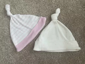 baby girl hat bundle 6-12 months 2 hats included Pink White M&S - Picture 1 of 1