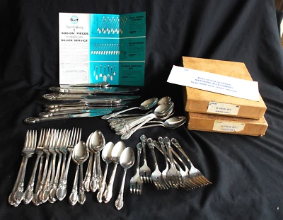 Посеребренные столовые приборы GULF OIL Premium Rogers Park Lane Chatelaine 64 шт. - Изображение 1 из 4