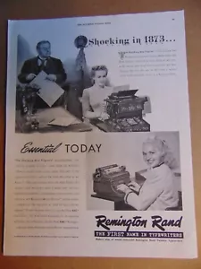 1947 REMINGTON RAND nome in macchina da scrivere! pubblicità stampa artistica vintage - Foto 1 di 1