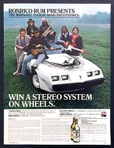 1982 Pontiac Trans Am Marshall Tucker Band foto Ronrico lotterie stampa annuncio - Foto 1 di 1