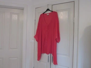 Ladies Long Blouse Plus Size 24 Design Autograph 3/4 Adj Sleeves Dark Pink - Picture 1 of 10