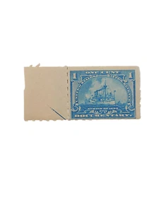 US Revenue 1898 R163 Battleship Documentary Tax Stamp 1¢ Blue Vintage See Pics - Picture 1 of 4