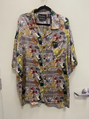 Camisa Original Wimbledon L Años 90 Nicole Miller 100% Seda Aloha Hawaiana Foto 1 de 4