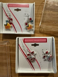 Pendientes navideños de metal 1,5 L Noel 1” L bola adorno arco esmalte pequeño - Imagen 1 de 8