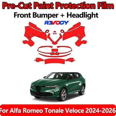 8.5Mil PreCut Front Bumper PPF Kit Film For Alfa Romeo Tonale Veloce 2024-2026 - Image 1 of 4