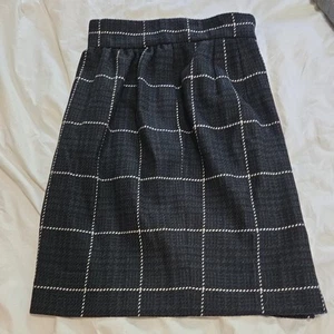 Vintage Gloria Sachs NY 100% Pure Wool Pencil Skirt,Black & Gray /white Accents - Picture 1 of 4