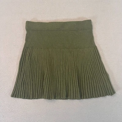 Aerie Womens Size Small Take Charge Ribbed Pleated Sweater Skirt Green 26W 2280 - Image 1 of 4