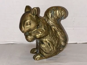 VTG Solid Brass Squirrel Figurine Statue Figure Patina Tarnish 4” Paperweight - Picture 1 of 11