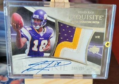 2007 Upper Deck Exquisite - RPA Sidney Rice Parallel /225 (AU, MEM, RC) - Image 1 of 3