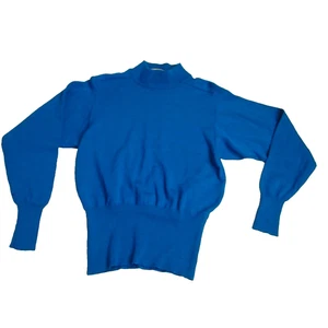 Suéter Pullover De Colección Anne Klein Cuello Simulado Prendas de Punto Por Sadimara, Lana INC L Azul - Imagen 1 de 13