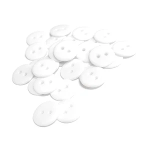 Resin Buttons White Round 15mm 2-Hole Pack Of 30 - Picture 1 of 1