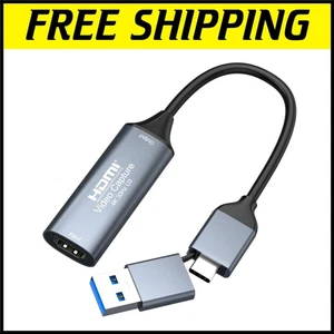 High-Performance 1080P 60FPS Capture Card - HDMI to USB 3.0 Type C Adapter - Picture 1 of 9