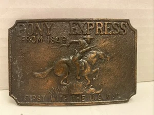 Pony Express From 1849 First with the US Mail Belt Buckle Vintage - Picture 1 of 3
