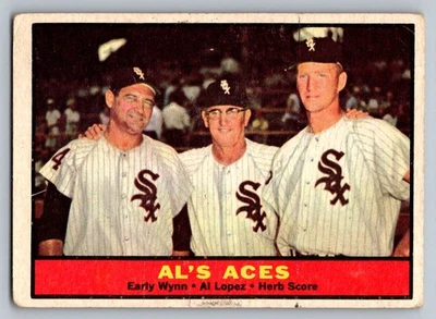 1961 Topps #337 Al's Aces (Al López / Puntuación de hierbas / Early Wynn) Foto 1 de 3