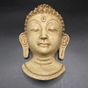 Buddha Maske 9" Wandbehang Kunst Skulptur Malerei & Schnitzerei Maske religiös - Bild 1 von 9