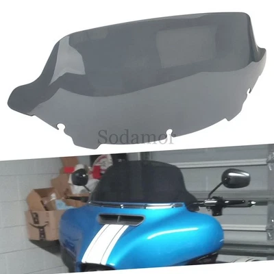 10.5" Smoke Wave Windshield Windscreen For Harley Touring Street Glide 14-2022 - Image 1 of 4
