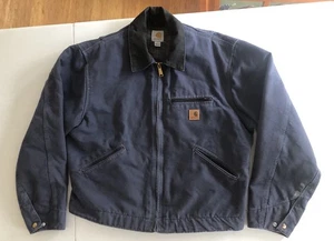 Vintage Carhartt J97 DPB Deep Blue Detroit Jacket Size Large Blanket Lined A1 - Picture 1 of 17