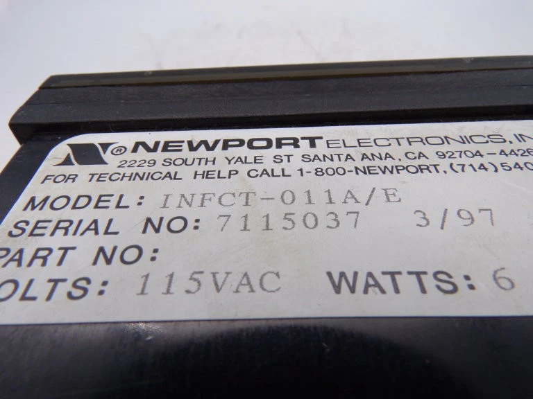 NEWPORT ELECTRONICS INC INFCT-011A/E TEMPERATURE CONTROLLER - Image 1 of 1