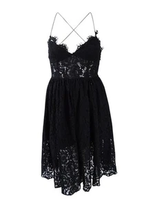 Fame and Partners Women's Lace Tie Back Dress (12, Black) - Picture 1 of 2