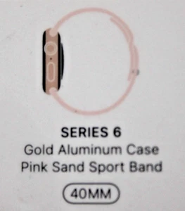 Apple Watch Series 6 40mm (A2291) Gold Alu Sport Band Sandrosa GPS 1.575 Zoll - Bild 1 von 5