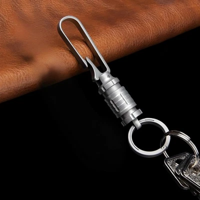 Titanium Alloy Quick Release Keychain Belt Clip Car Key Holder Ring EDC Durable - Image 1 of 4