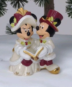 Figura Victoriana Mickey Minnie Carolers Porcelana Parques Disney Navidad De Colección  - Imagen 1 de 6