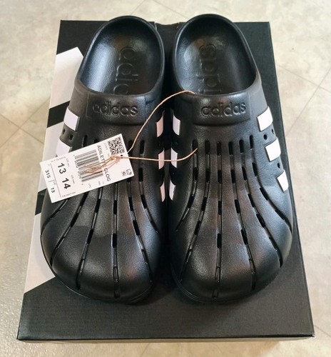 Sandalo uomo Adidas Adilette zoccoli slide uomo taglia 12 nero bianco righe GZ5886