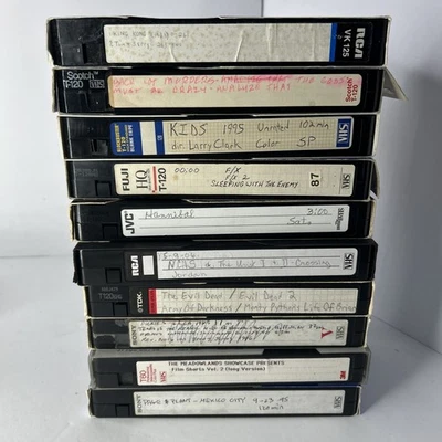 10 VHS TAPES LOT VTG HOME RECORDED SHOWS various movies and shows Slayer Lp - Image 1 of 4