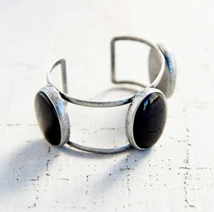 URBAN OUTFITTERS Silver Caged Black Cuff Bracelet - Picture 1 of 6