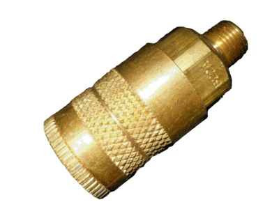 NOS Parker Brass 1/8" Male NPT Pneumatic Quick Coupler, 1/4" Body, B22A - Image 1 of 4