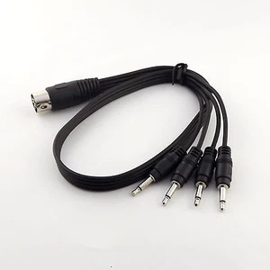 1x 5 Pin Din MIDI Male Plug to 4x 3.5mm1/8" Male Mono Audio Cable Cord 1.5FT - Picture 1 of 5