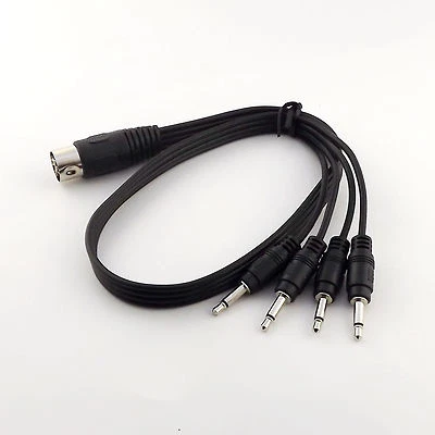 MIDI DIN 5 Pin Male Plug to 4 3.5mm 1/8" Jack Mono AUX Audio Adapter Cable 50cm - Image 1 of 4