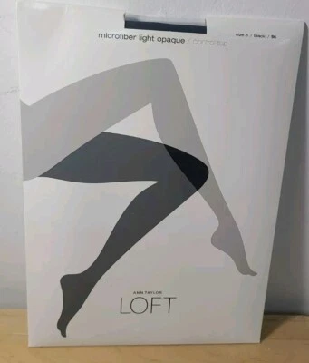 Pantimedias Ann Taylor LOFT Control Top Microfibra Ligeras Opacas Talla 3 Negras Nuevas  Foto 1 de 3