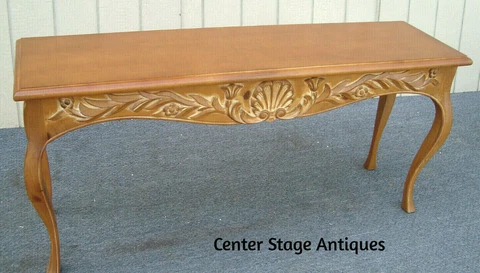 61967 French Country Custom Carved Console Hall Table Sofa Stand with 2 drawers Cover
