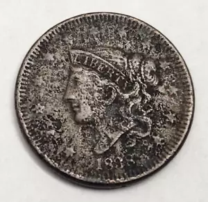 1838 Coronet Head One Cent Münze - Bild 1 von 10