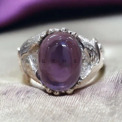 Аметист драгоценный камень с 925 пробы жених кольцо для мужчин #AL112 - Изображение 1 из 4