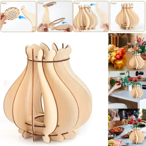 7 in Wooden Puzzle Flower Vase Kit Home Decoration for Flower Bouquet Building - Picture 1 of 11