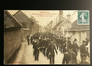 CPA 27 GASNY - Assemblée Générale des Sapeurs-Pompiers -le Défilé (3 Avril 1910) - Imagen 1 de 2